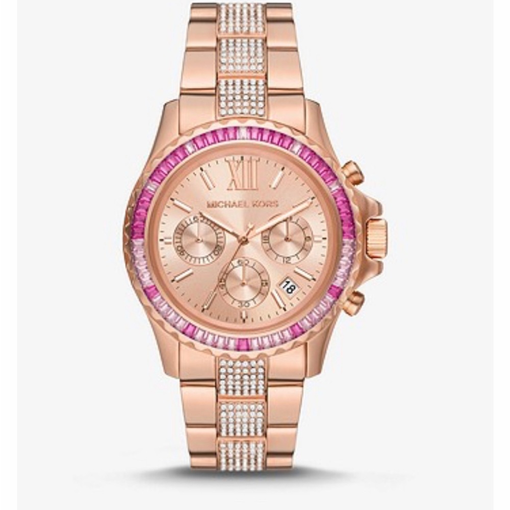 Michael KORS
Oversized Everest Pavé Rose Gold-Tone Watch